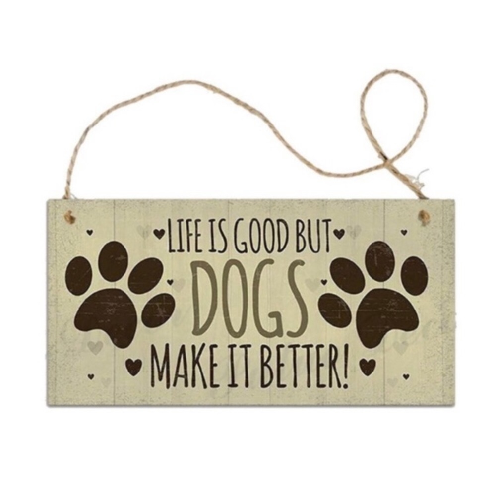 Dog themed wood decor two signs